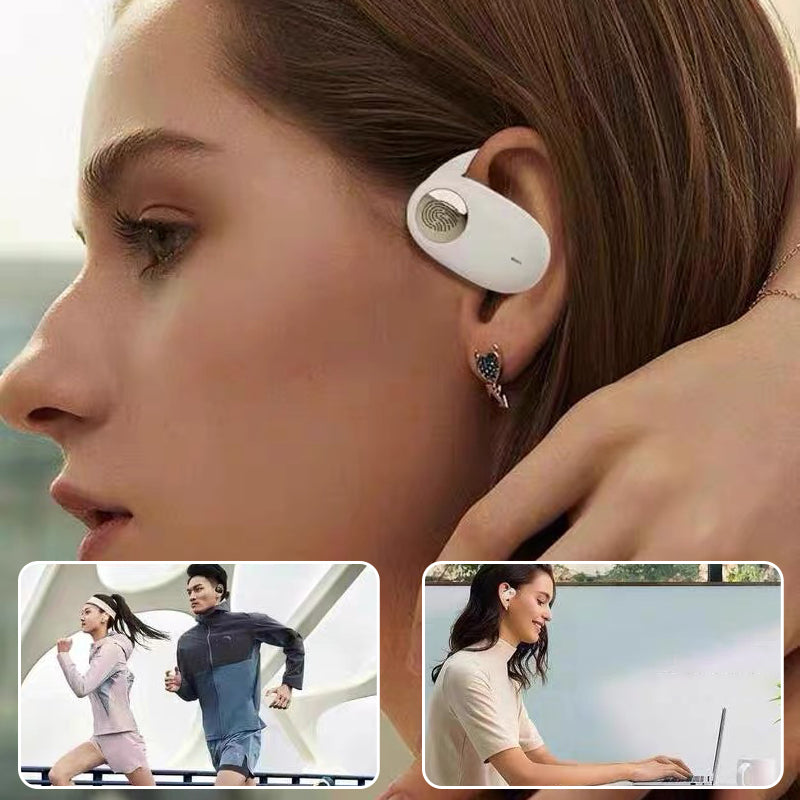 Sporty hanging Bluetooth earbuds