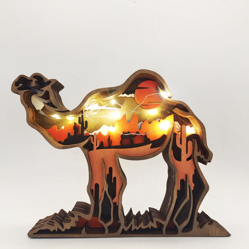 3D Creative Wood Animal Carving Craft Gift