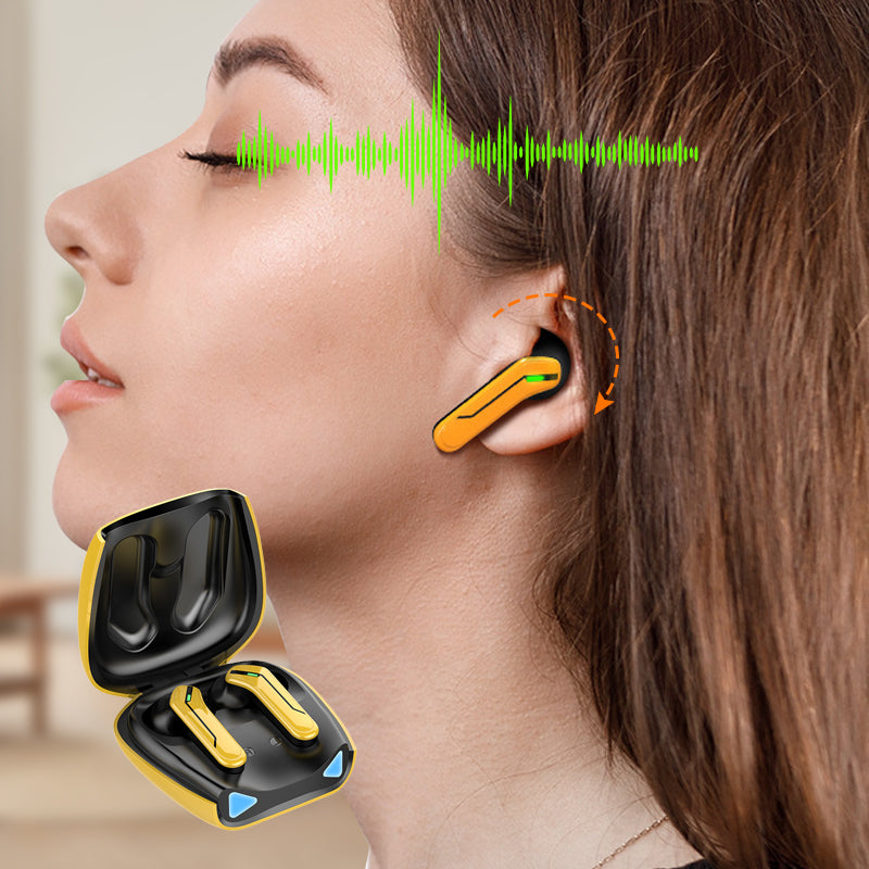 Sporty hanging Bluetooth earbuds