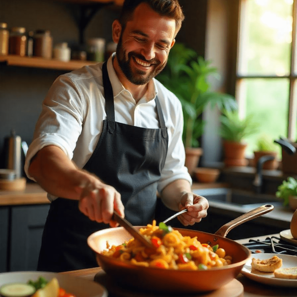 Professional copper pan with non-stick coating & perfect heat distribution