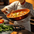 Professional copper pan with non-stick coating & perfect heat distribution