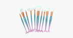 Mermaid Makeup Brush Set with FREE Contour Brush - Professional Cosmetic Brush for Eyeshadow, Eyeliner, Blush & Concealer