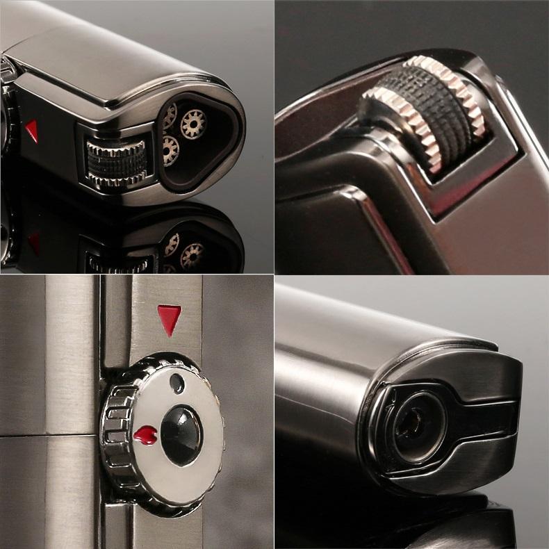Powerful Windproof Triple Jet Torch Lighter with Triple Flames