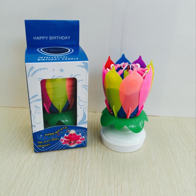 Rotating Lotus Cake Candle