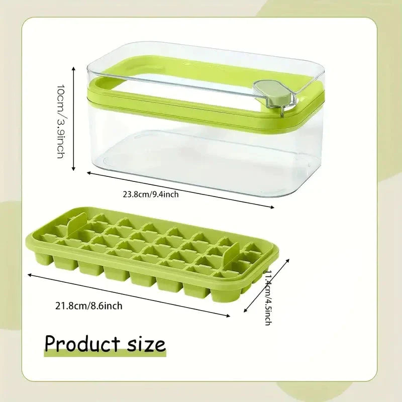 101oz. Ice Cube Tray Set - 64 Piece Silicone Ice Cube Tray with Lid & Container