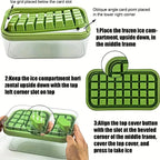 101oz. Ice Cube Tray Set - 64 Piece Silicone Ice Cube Tray with Lid & Container
