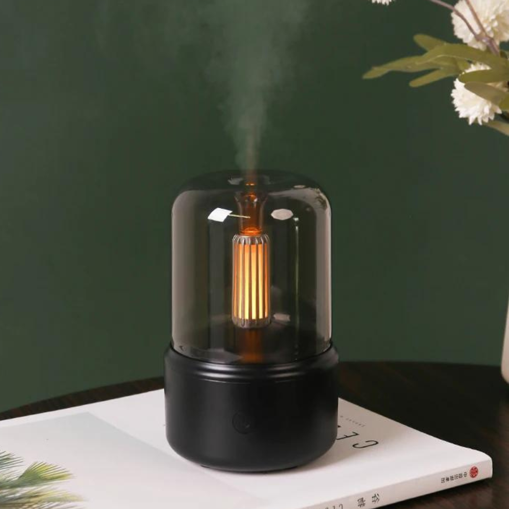 Retro Aroma Diffuser with Night Light - USB Essential Oil Air Humidifier for Home and Office