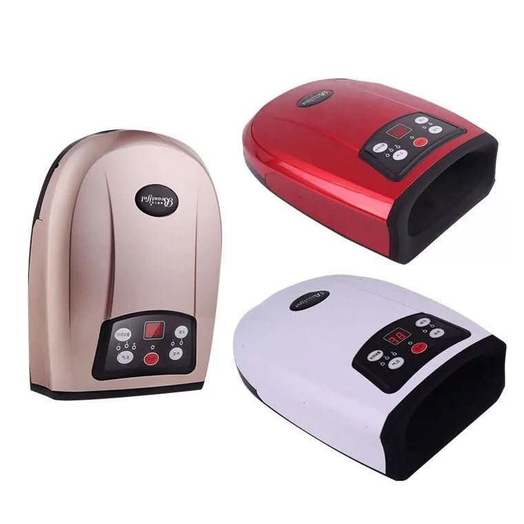 Cordless hand massage system with air compression & heat function