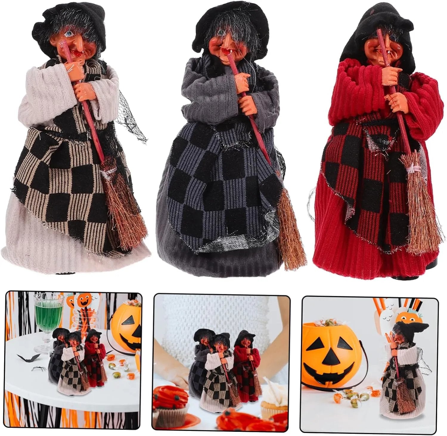 Halloween Witch Doll Statue Decor Desktop