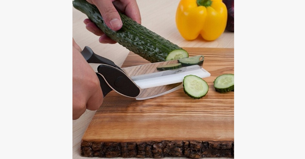 2 in 1 Stainless Steel Food Chopper with Comfort Grip - Chopping Made Smart