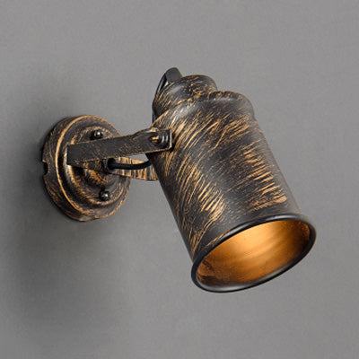 Metal cylinder wall lamp vintage rustic 1 light coffee house wall lamp pendant lamp in brass