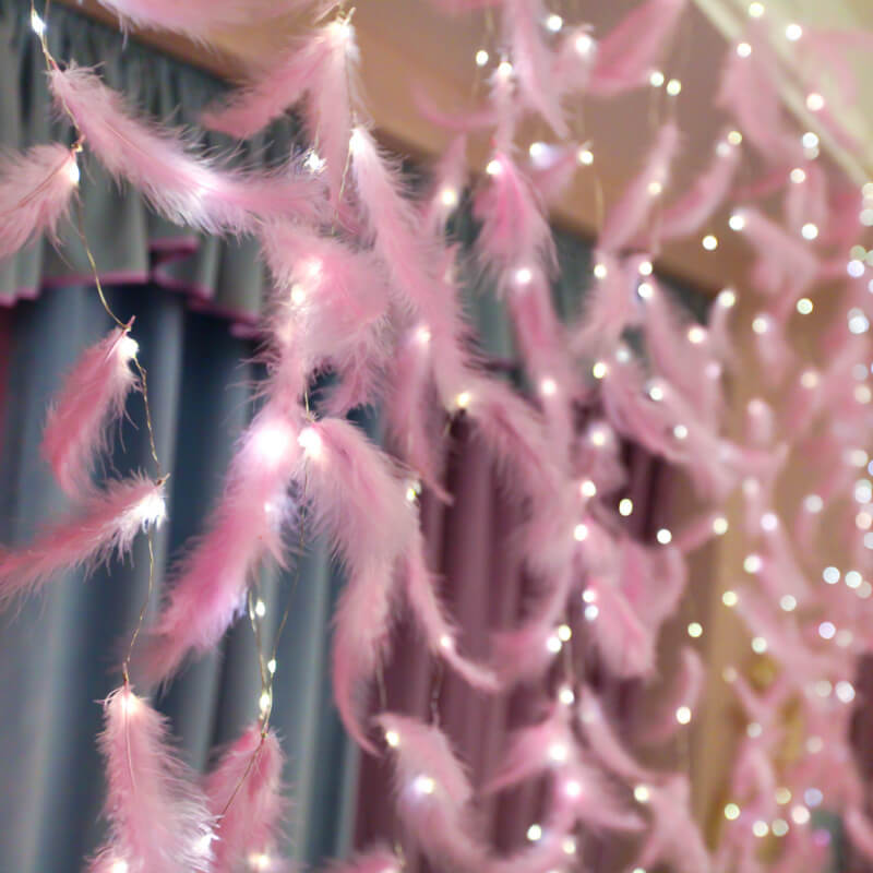 Feather LED Atmosphere USB Remote Control Copper Wire Light String