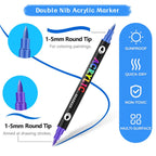 Double-sided acrylic paint marker – Multi-surface art pen with vibrant colors