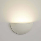 White Plaster Vintage Half-Round Half-Moon Paintable Wall Spotlight 30cm