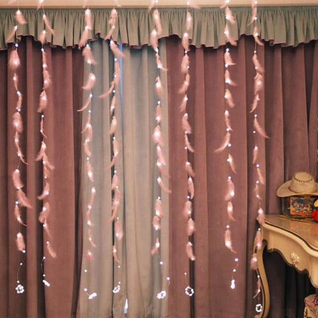 Feather LED Atmosphere USB Remote Control Copper Wire Light String
