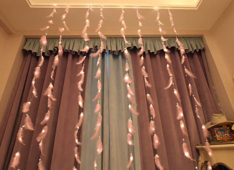Feather LED Atmosphere USB Remote Control Copper Wire Light String