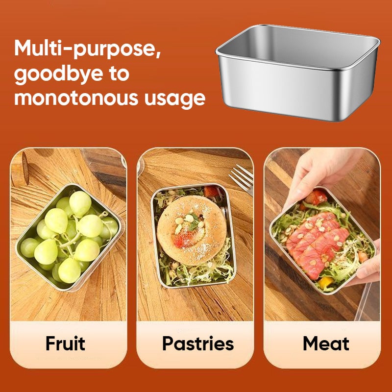 Stainless Steel Food Storage Container with Lid, Lunch, Snack Storage Box
