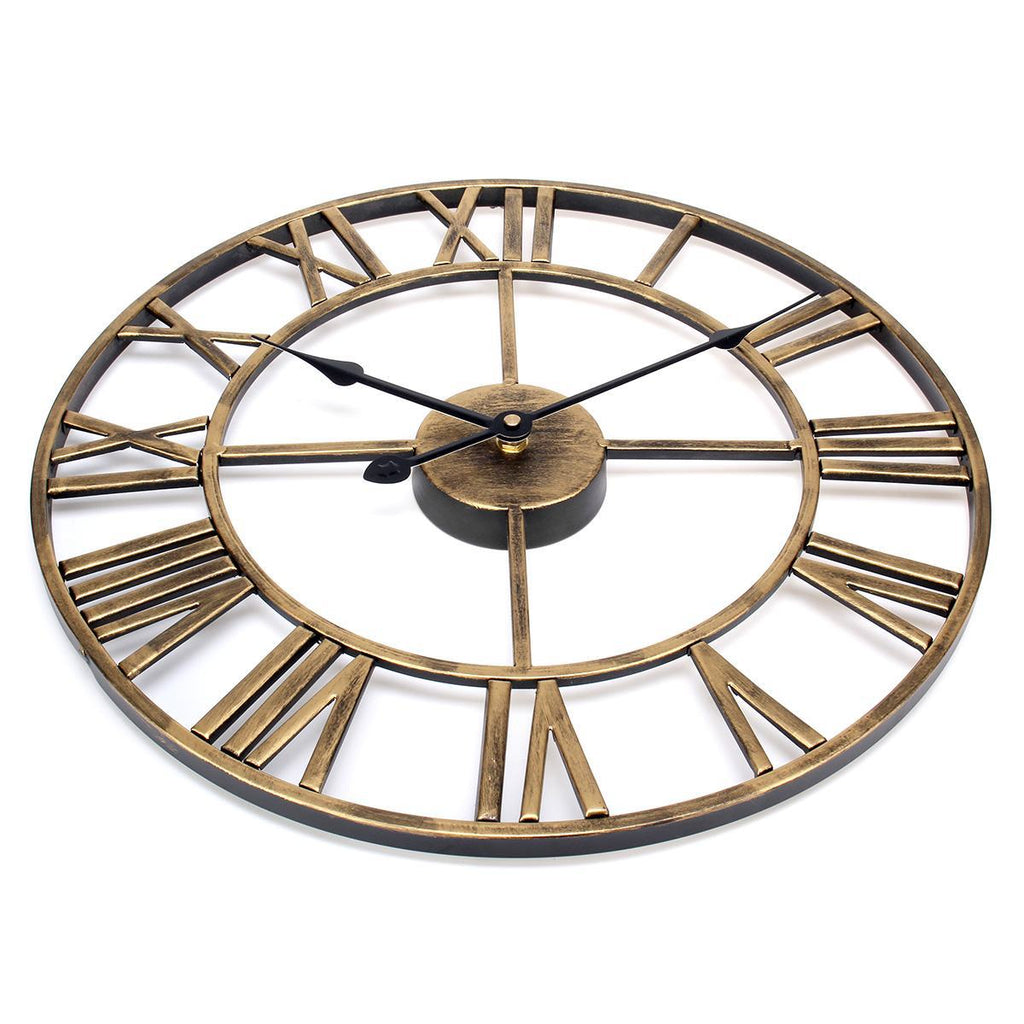 Roman Letters Large Silent Wall Clock 16 Inch Iron
