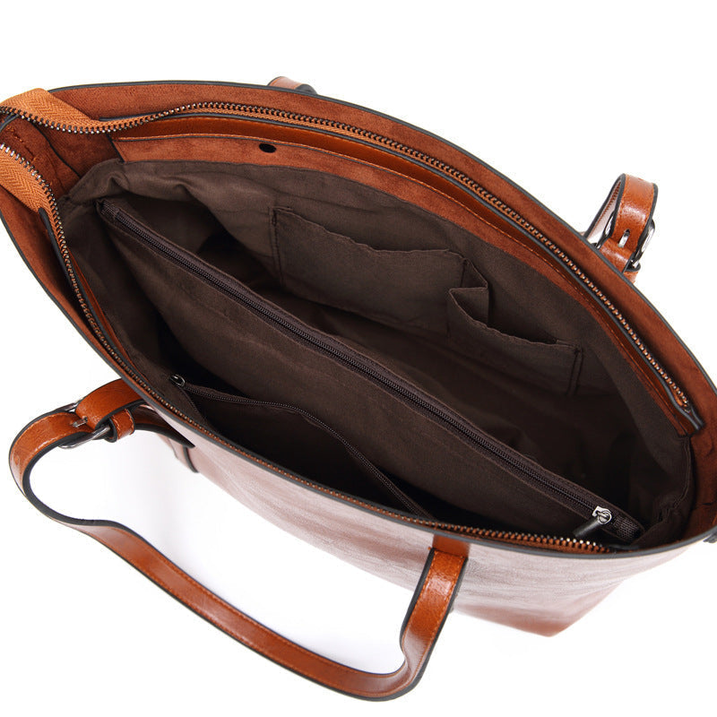 Stylish leather handbag with handcrafted details