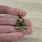 10 pieces mini brass sitting Buddha statue figure for travel Buddhism worship home office desk decoration