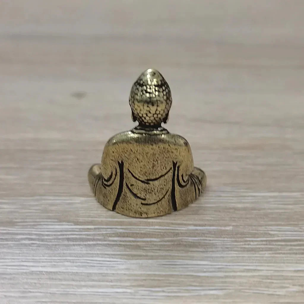 10 piece Miniature Brass Sitting Buddha Statue Figure for Travel Buddhism Worship Home Office Desk Decoration