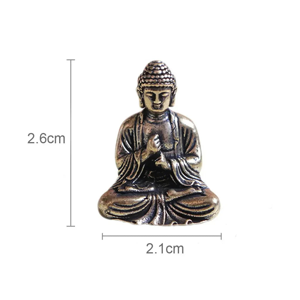10 pieces mini brass sitting Buddha statue figure for travel Buddhism worship home office desk decoration