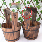 Wooden Bucket Planter in Barrel Design for Garden and Terrace – Decorative Flower Pots made of Wood