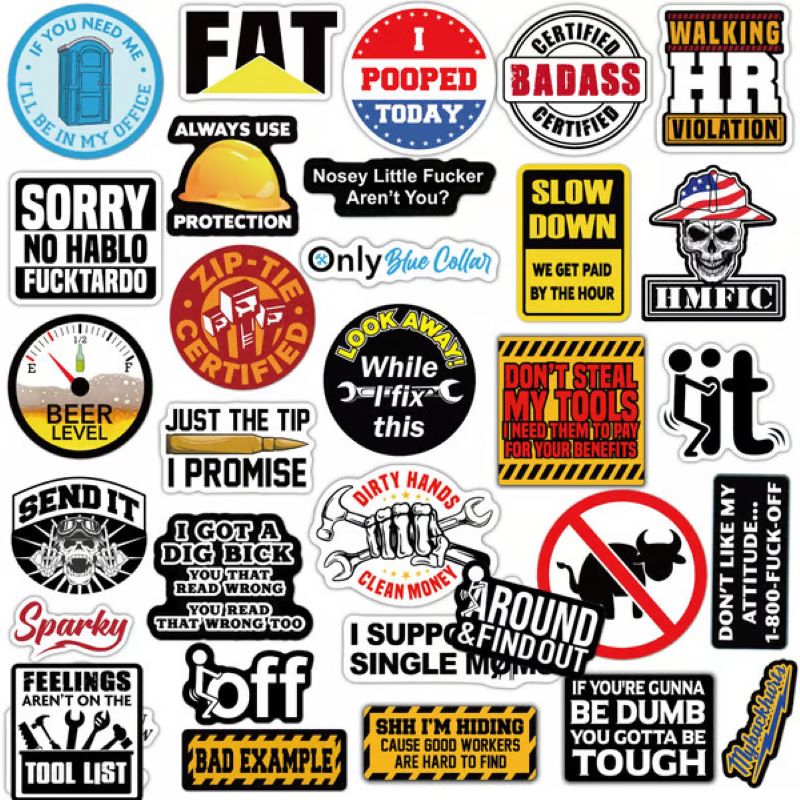 150 Pcs blue collar funny stickers‍️