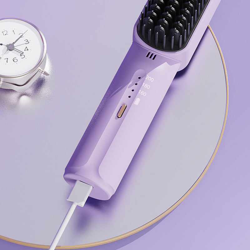 Portable negative ion hair straightener comb