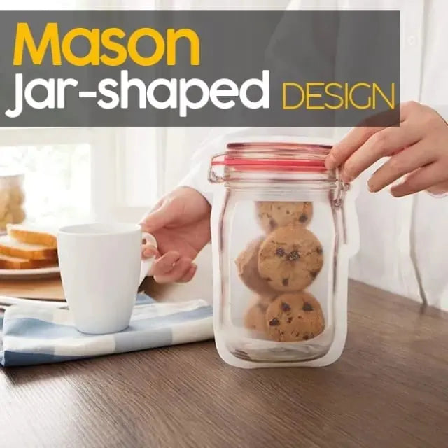 10+10 | Reusable Ziplock bags in jar design