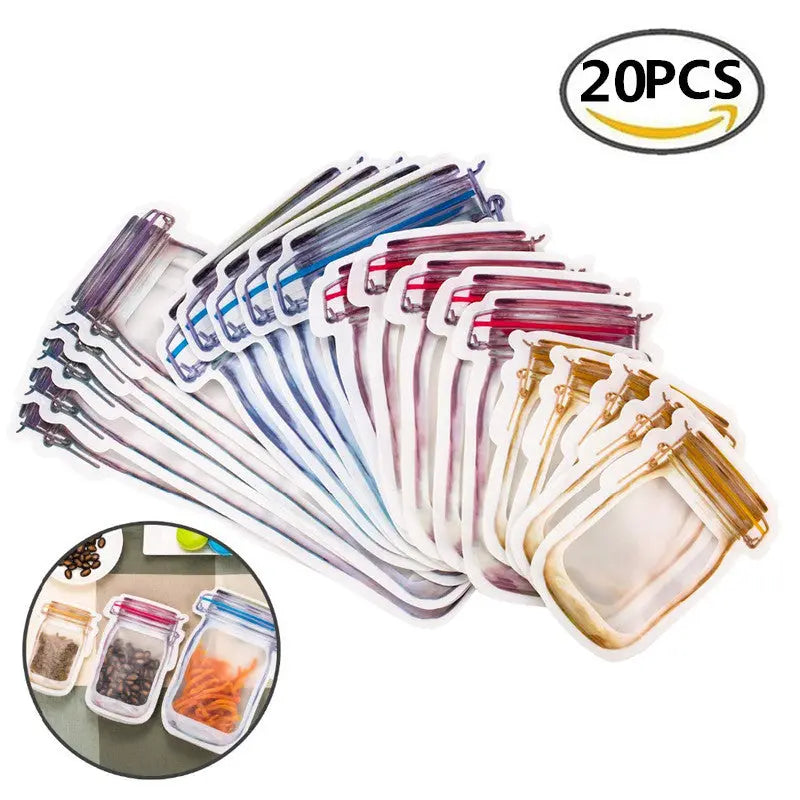 10+10 | Reusable Ziplock bags in jar design