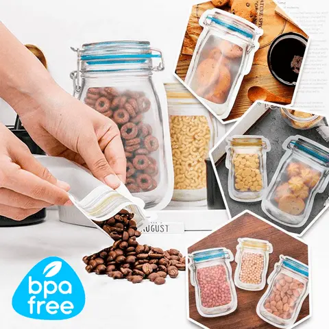 10+10 | Reusable Ziplock bags in jar design