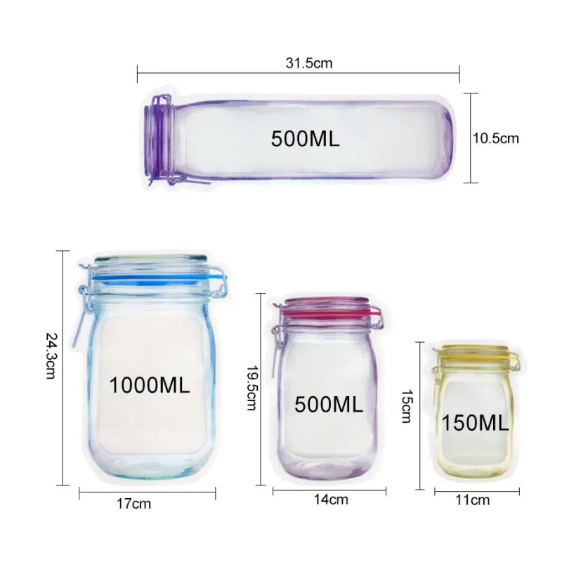 10+10 | Reusable Ziplock bags in jar design