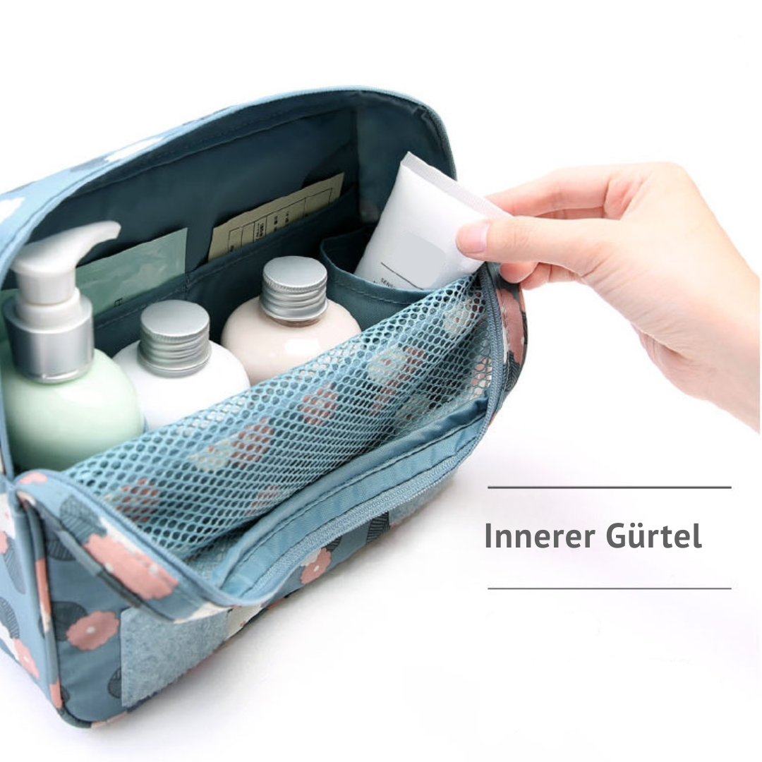 TravelEase – Water-repellent cosmetic bag with hook and compartments | Travel toiletry bag