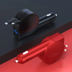 3-in-1 retractable quick charge car adapter
