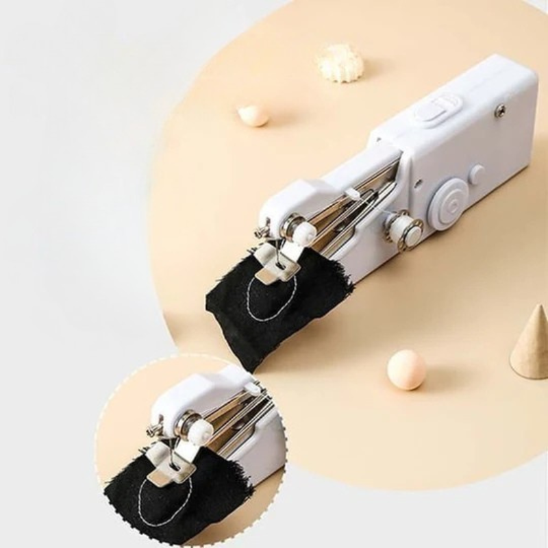 Portable handheld sewing machine for quick repairs
