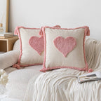 Tassel-Trimmed Boho Floral Cushions
