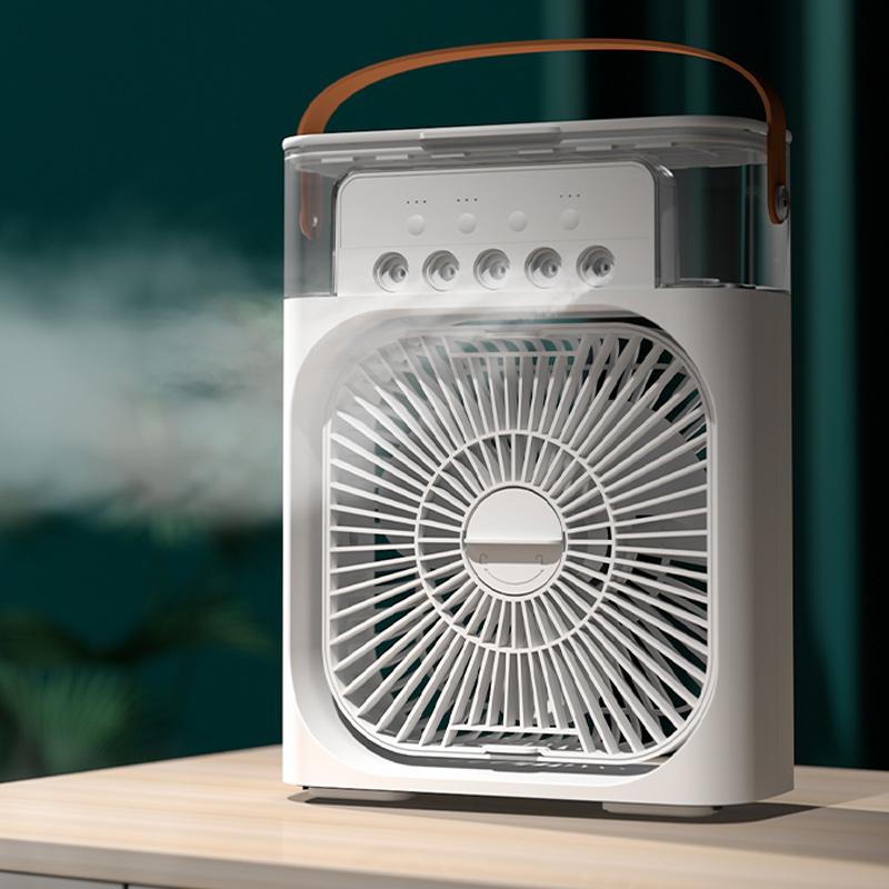 Spray cooling fan with watering can
