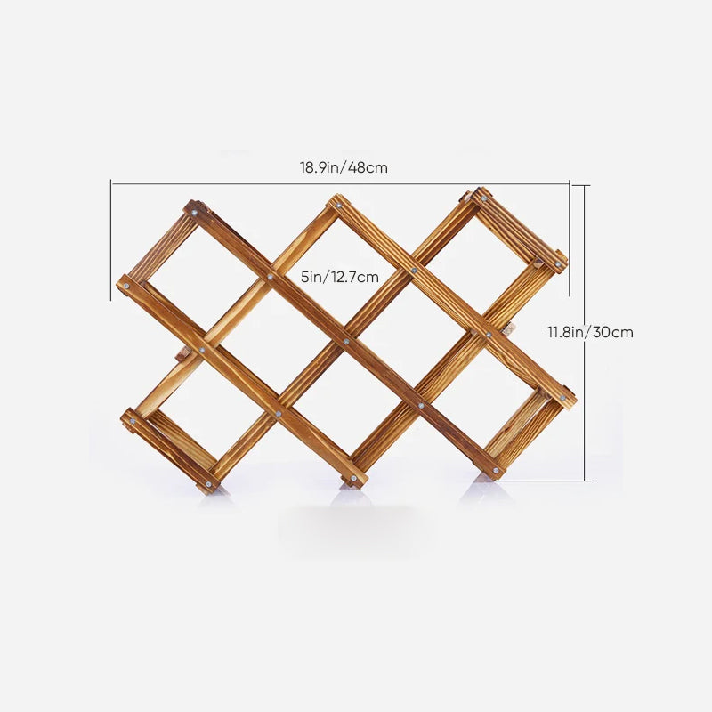 Folding Freestanding Wooden Wine Rack