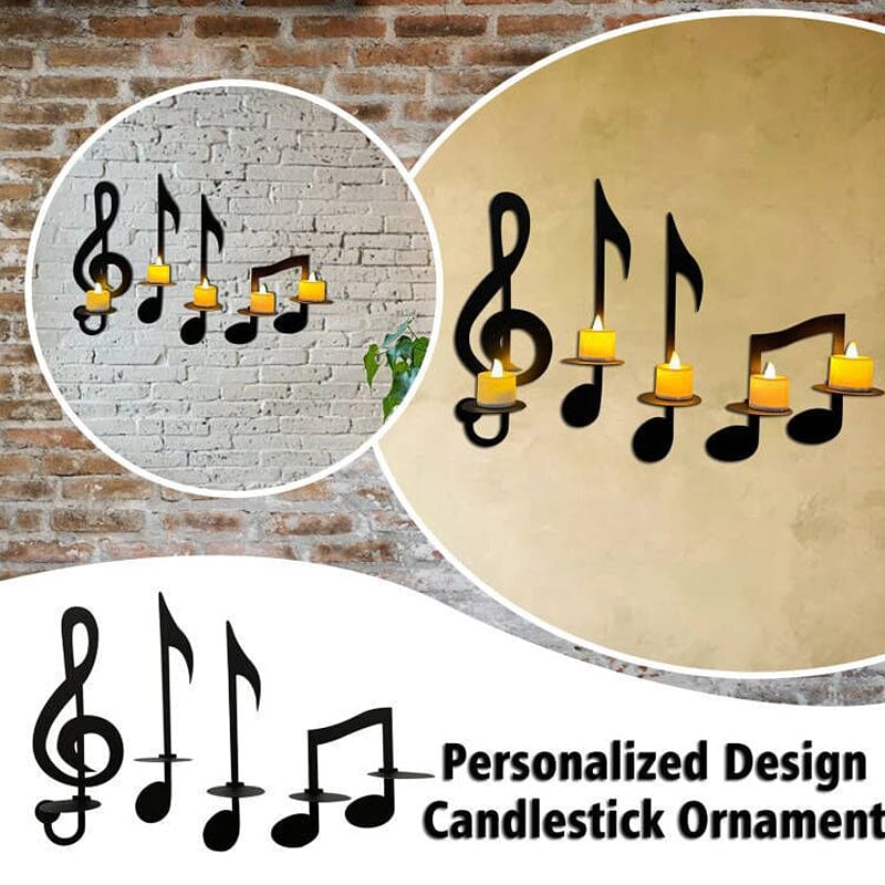 Black Music Note Wall Lamp
