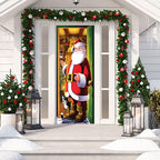 Christmas Door Decoration | Fabric Door Cover | Washable & Reusable