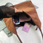 Suede messenger bag with large capacity
