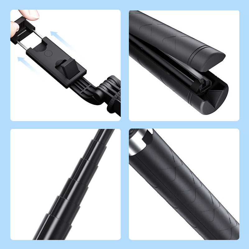 Selfie stick with LED fill light
