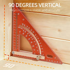 Multifunctional Woodworking Triangle Ruler - Heavy Duty Aluminum Alloy Speed Square with Adjustable Positioning Block