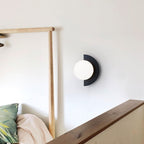 Glass Globe Wall Light with Colourful Base