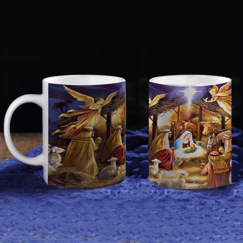 Vintage Christmas Nativity Scene Mug