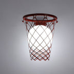 Slamora Children's Wall Light | Basketball Hoop Design | Glass & Metal | Art Deco Style | Bedroom Light