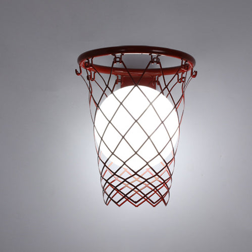 Slamora Children's Wall Light | Basketball Hoop Design | Glass & Metal | Art Deco Style | Bedroom Light