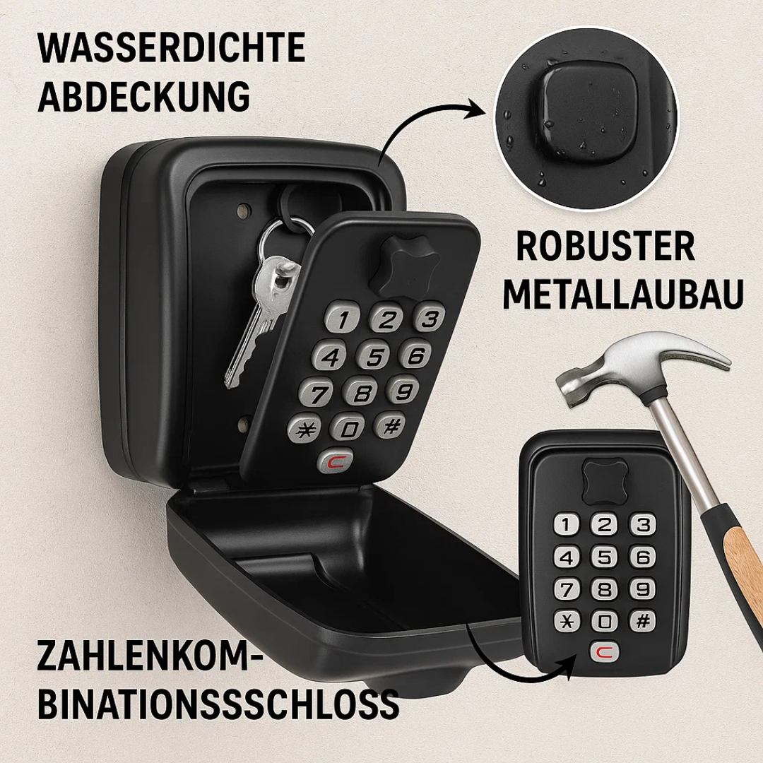 KeyGuard Outdoor Safe – Weatherproof Wall-Mounted Key Box