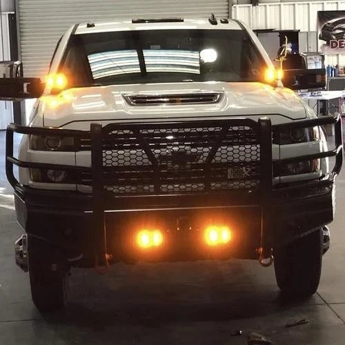 LED strobe spotlight with three sides for car